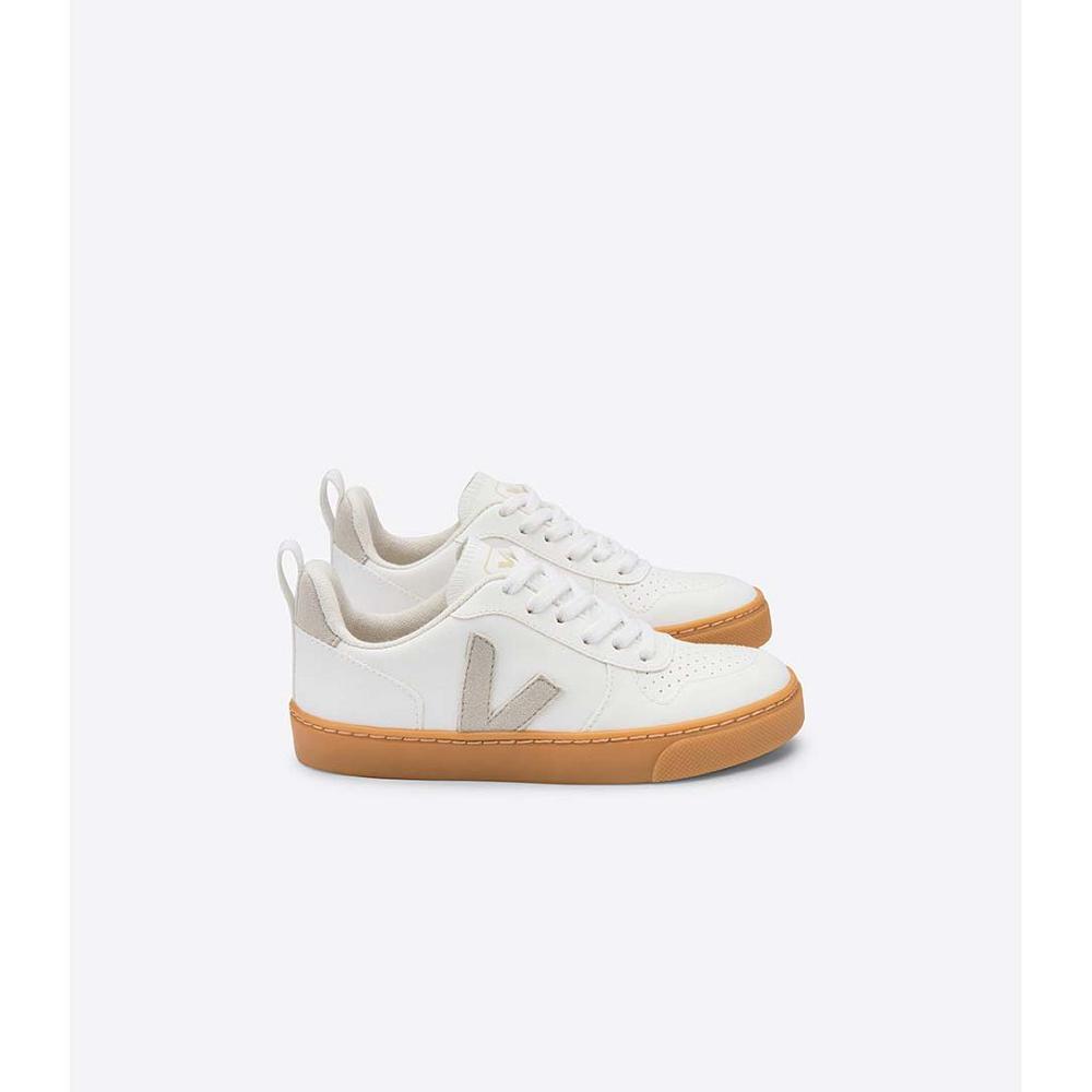 Veja V-10 CWL Tornacipő Gyerek White/Beige | HU 837ILH